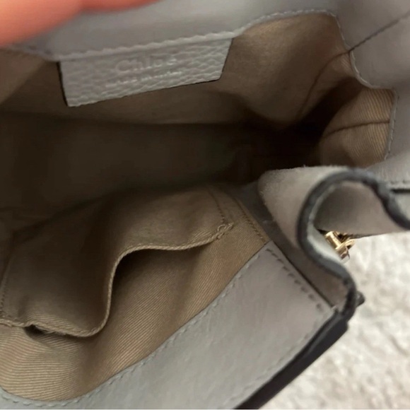 Chloe Faye Mini Suede Leather 2-Way Shoulder Backpack Grey - Picture 4 of 8